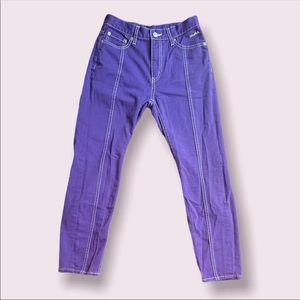 purple cargo worker pants